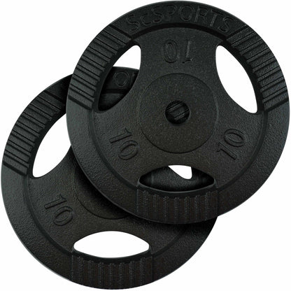 ScSPORTS Halterschijven set 20 kg - 2 x 10 kg - Gripper Gietijzer - 30 mm