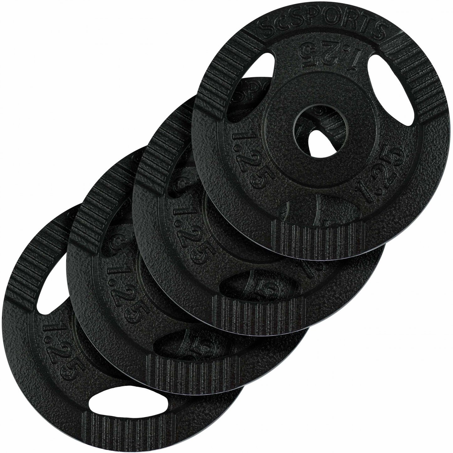 ScSPORTS Halterschijven set 5 kg - 4 x 1,25 kg - Gripper Gietijzer - 30 mm