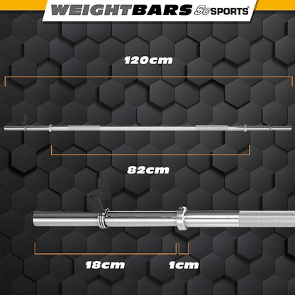 ScSPORTS Halterstang 120 cm Veersluiting - 30 mm