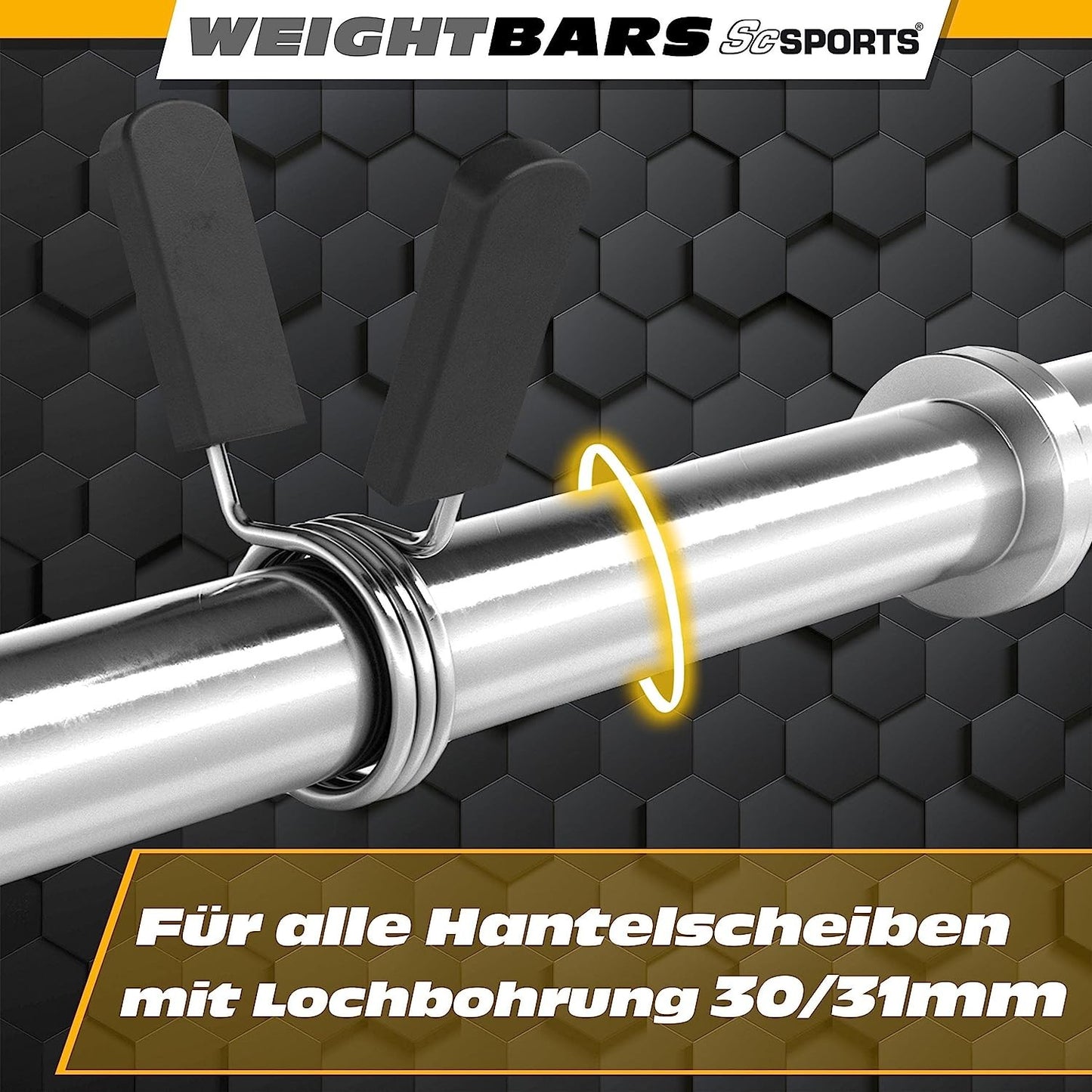 ScSPORTS Halterstang 120 cm Veersluiting - 30 mm