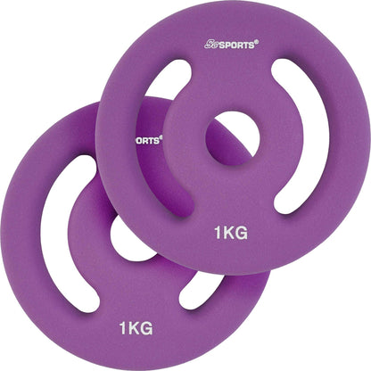 ScSPORTS Halterschijven set 2 kg - 2 x 1 kg Vinyl - 30 mm