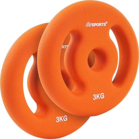 ScSPORTS Halterschijven set 6 kg - 2 x 3 kg Vinyl - 30 mm