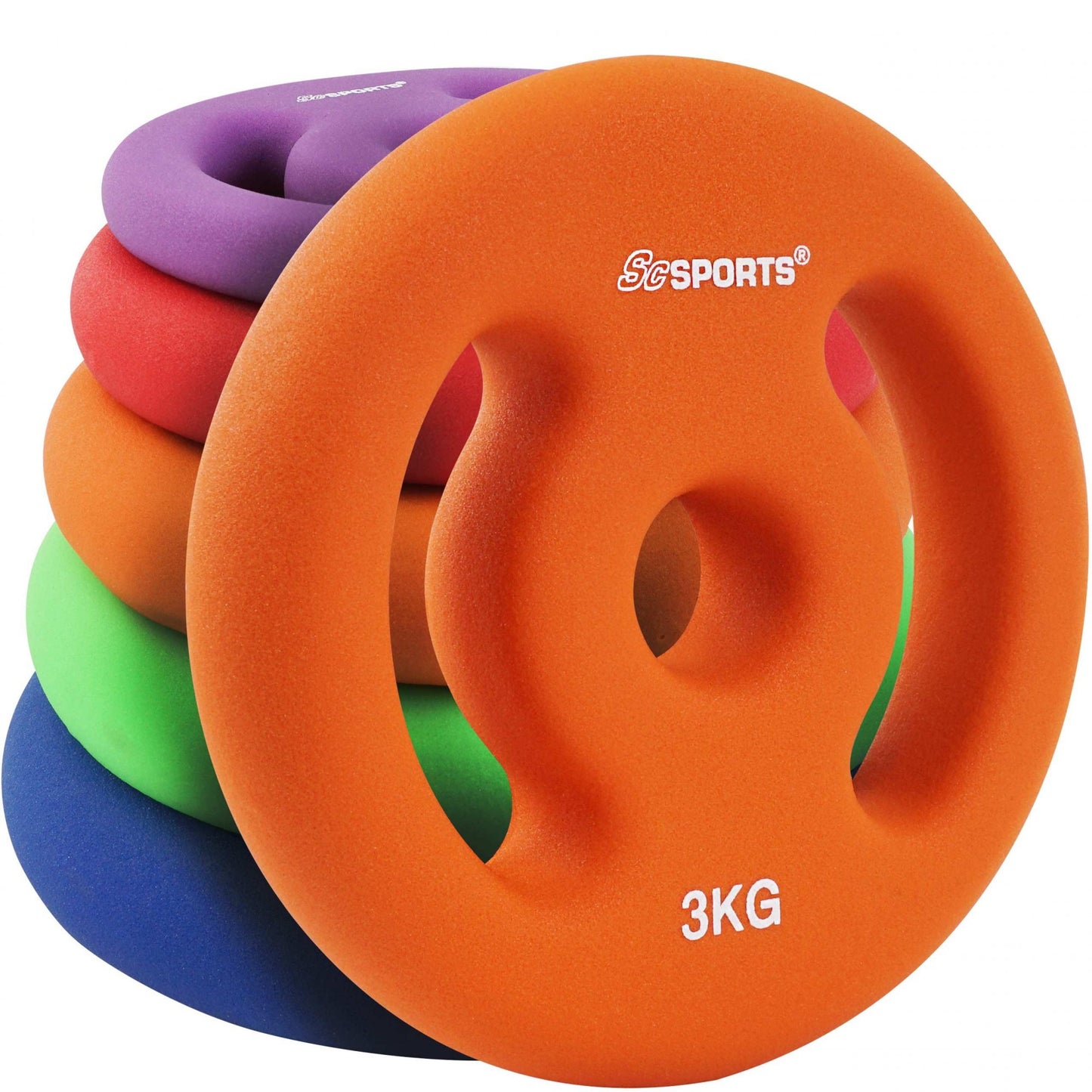 Ensemble de disques de poids ScSPORTS 6 kg - 2 x 3 kg Vinyle - 30 mm