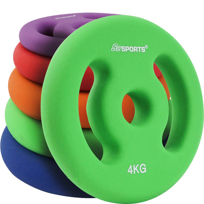 Set de disques de poids ScSPORTS 8 kg - 2 x 4 kg - Vinyle - 30 mm