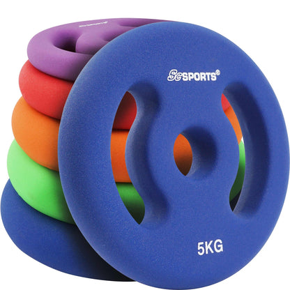 Ensemble de disques de poids ScSPORTS 10 kg - 2 x 5 kg Vinyle - 30 mm