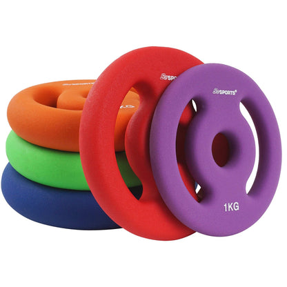 Set de disques de poids ScSPORTS 8 kg - 2 x 4 kg - Vinyle - 30 mm