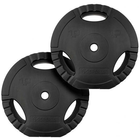 Jeu de disques de poids ScSPORTS 20 kg – 2 x 10 kg Gripper Plastique – 30 mm