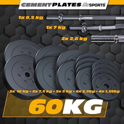 Ensemble d'haltères ScSPORTS 80 kg Plastique - 30 mm