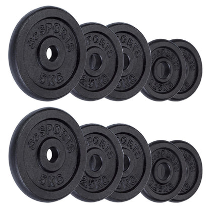 ScSPORTS Halterschijven set 25 kg Gietijzer - 30 mm