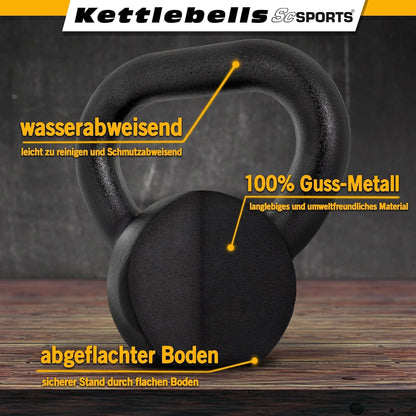 ScSPORTS Kettlebell 10 kg Gietijzer Zwart