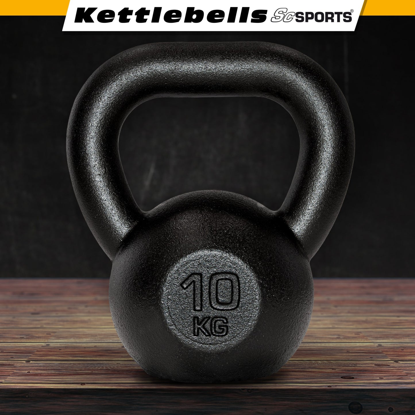 ScSPORTS Kettlebell 10 kg Gietijzer Zwart