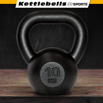 ScSPORTS Kettlebell 10 kg Gietijzer Zwart