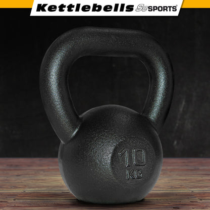 ScSPORTS Kettlebell 10 kg Gietijzer Zwart