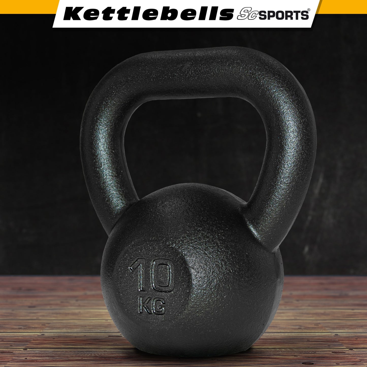 ScSPORTS Kettlebell 10 kg Gietijzer Zwart