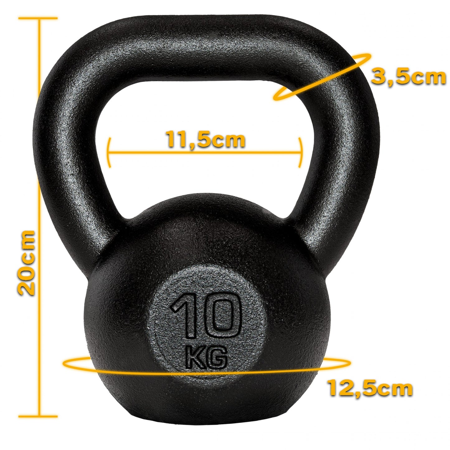 ScSPORTS Kettlebell 10 kg Gietijzer Zwart