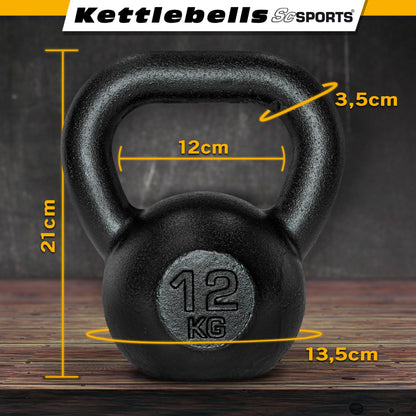 ScSPORTS Kettlebell 12 kg Fonte Noir