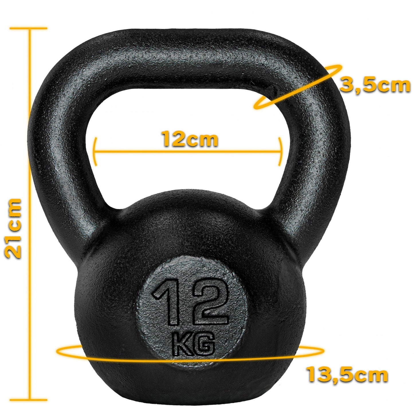 ScSPORTS Kettlebell 12 kg Fonte Noir