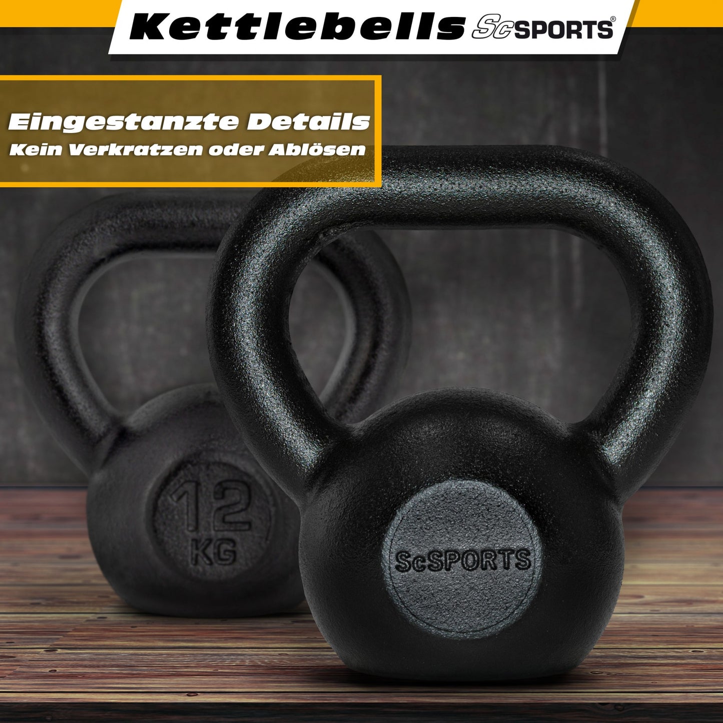 ScSPORTS Kettlebell 12 kg Fonte Noir