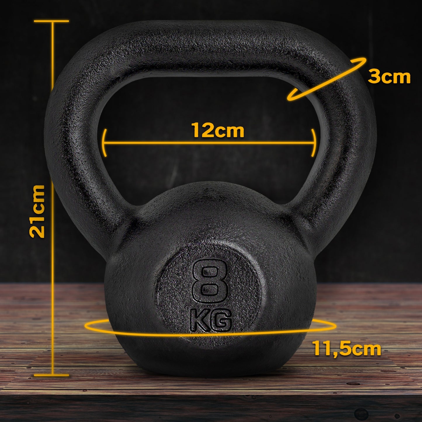 ScSPORTS Kettlebell 8 kg Fonte Noir