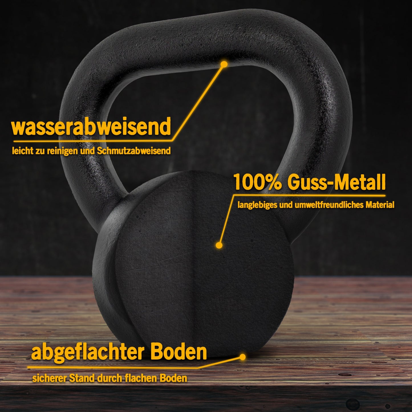 ScSPORTS Kettlebell 16 kg Gietijzer Zwart