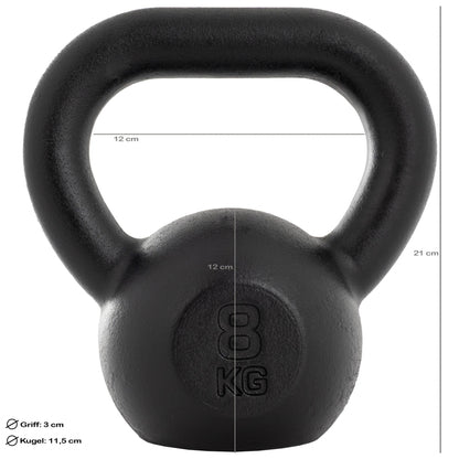 ScSPORTS Kettlebell 8 kg Fonte Noir