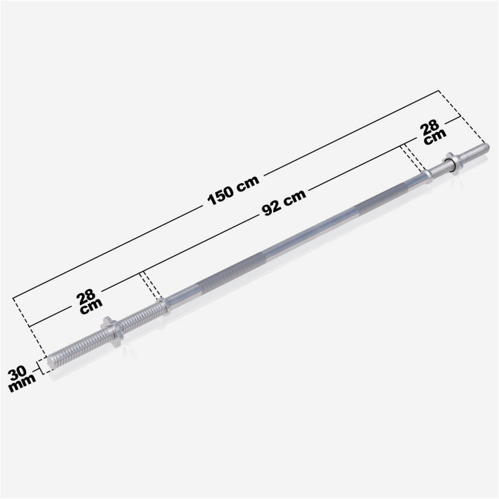 Lange halterstang 150 cm - Schroefsluiting