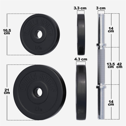 Ensemble d'haltères 30 kg en plastique