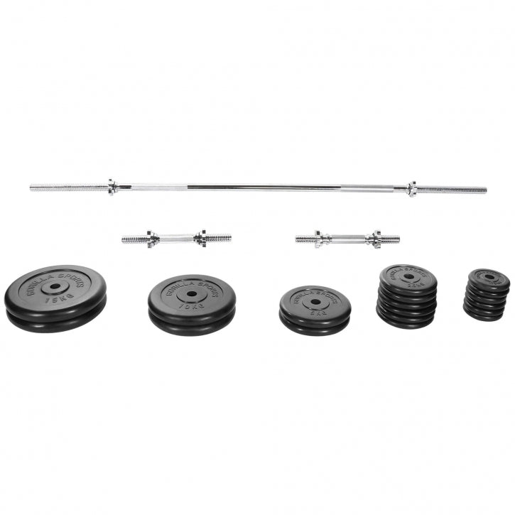 Set d'haltères 100 kg Caoutchouc - Fermeture à vis 30 mm