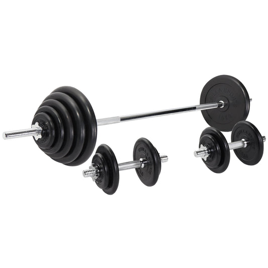 Set d'haltères 100 kg Caoutchouc - Fermeture à vis 30 mm