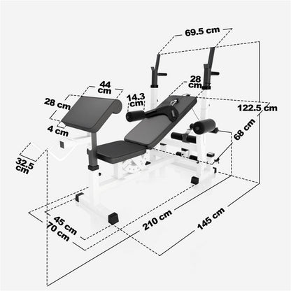 Banc de musculation universel blanc