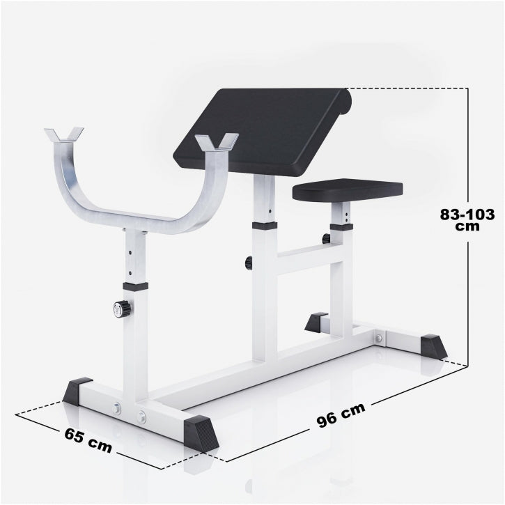 Banc de musculation pour biceps blanc