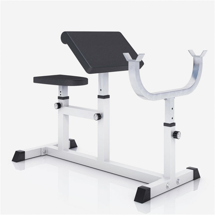 Banc de musculation pour biceps blanc