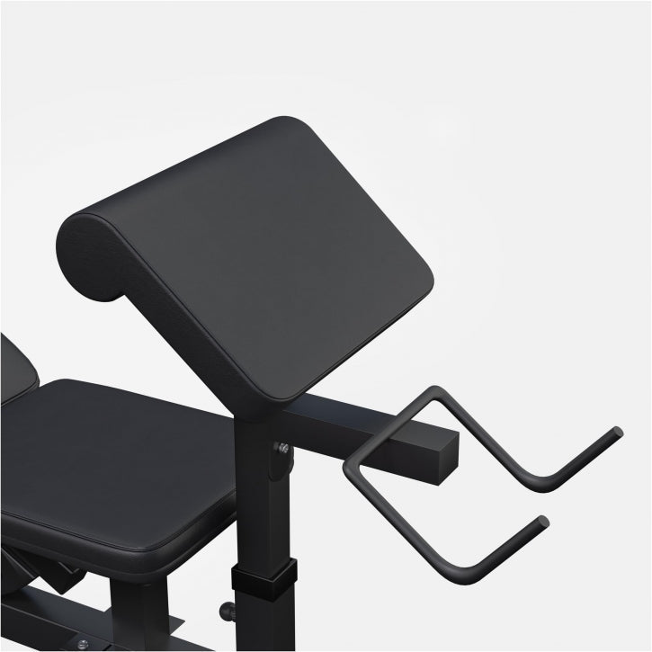 Banc de musculation universel noir avec barre de 108 kg en fonte