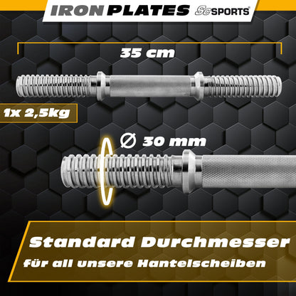 ScSPORTS Dumbell 10 kg in koffer Gietijzer - 30 mm