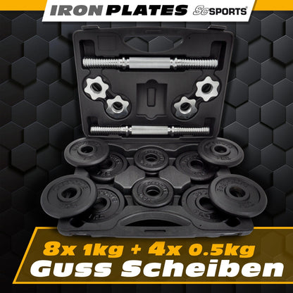 Haltère ScSPORTS 15 kg en mallette Fonte - 30 mm