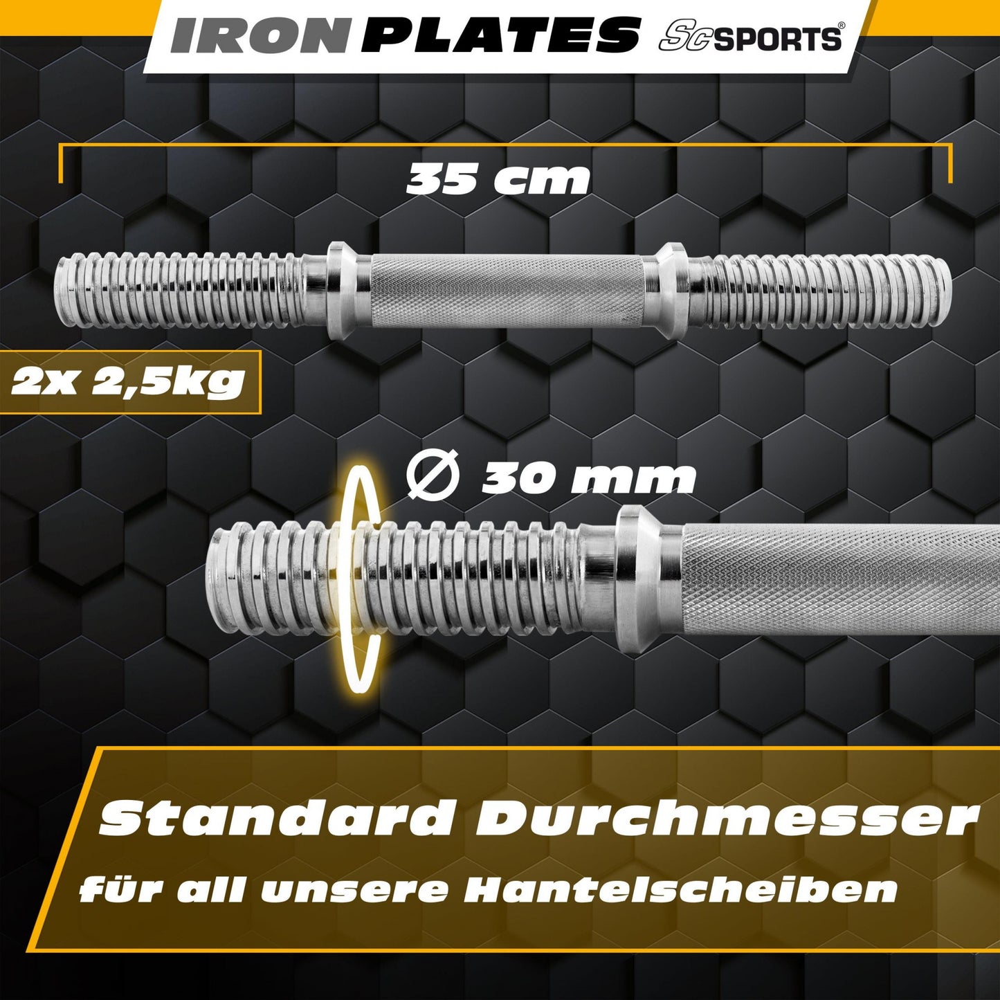 ScSPORTS Dumbell 15 kg in koffer Gietijzer - 30 mm