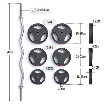 Ensemble de pinces EZ Curl 25 kg