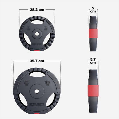 Pack économique 30 kg (2 x 10 kg et 2 x 5 kg) Plaques de poids en plastique Gripper - 30/31 mm 