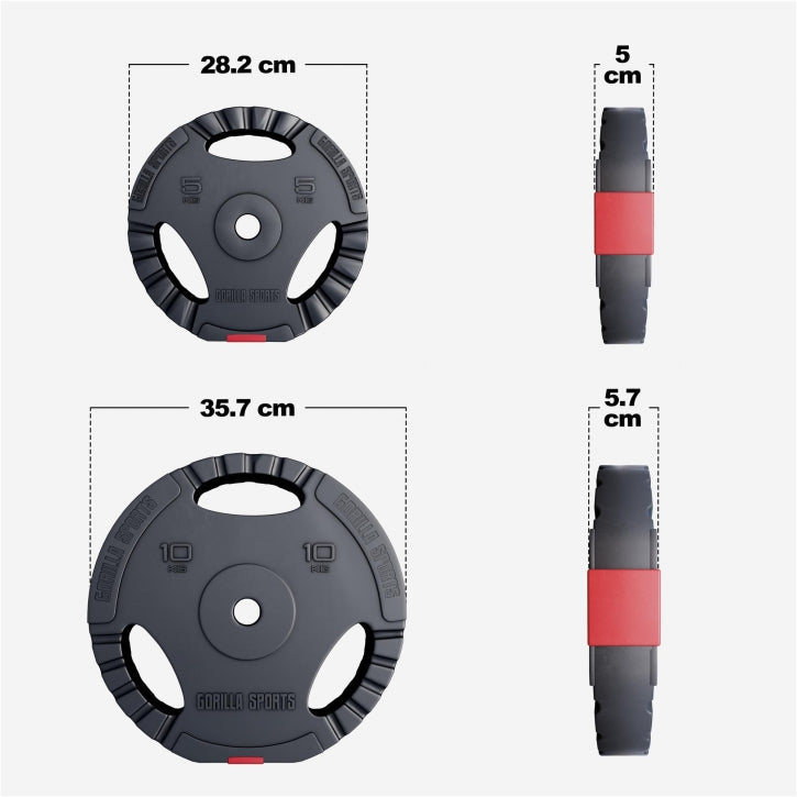 Set d'haltères 60 kg Gripper plastique - 30 mm