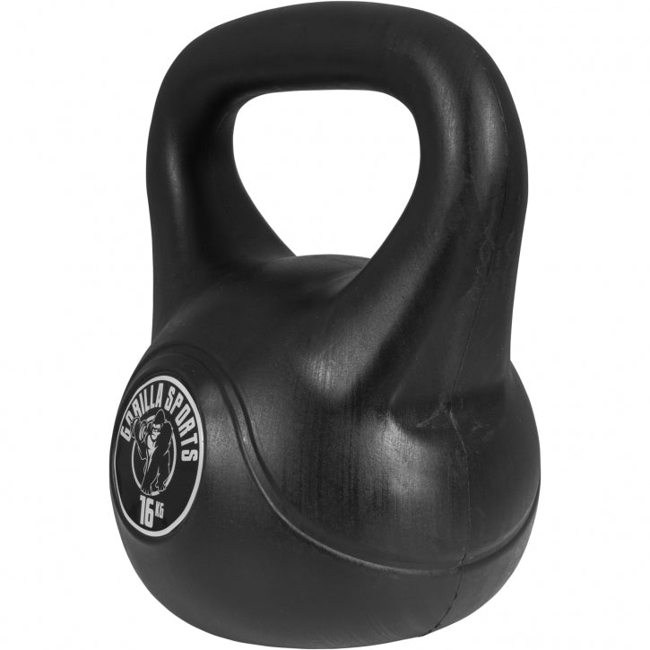 Pack économique Kettlebells 12 et 16 kg en plastique noir