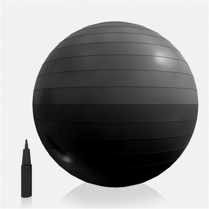 Ballon de fitness noir 55 cm avec pompe