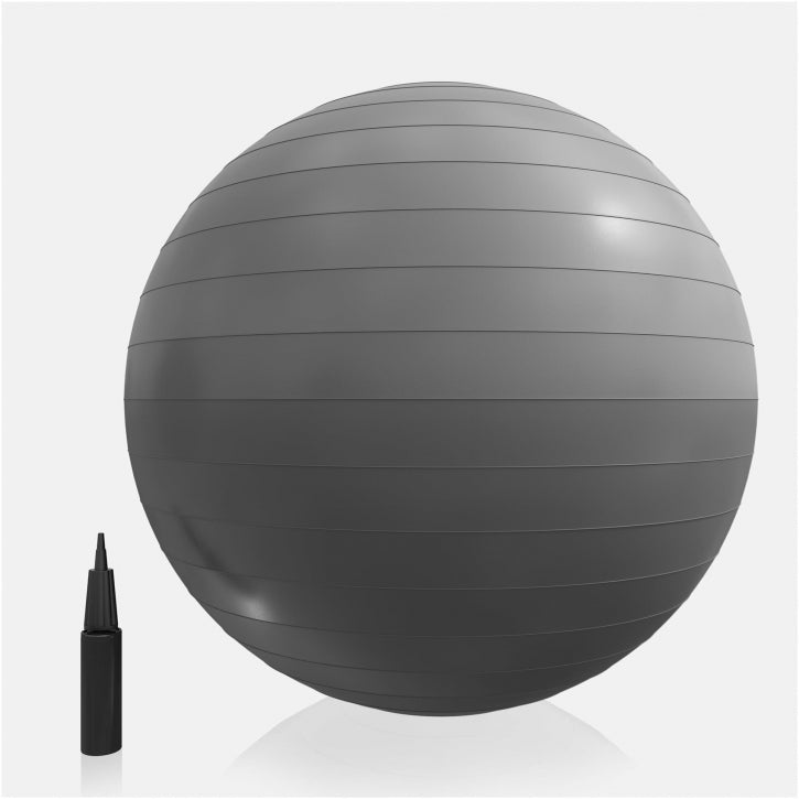 Ballon de fitness gris 55 cm avec pompe