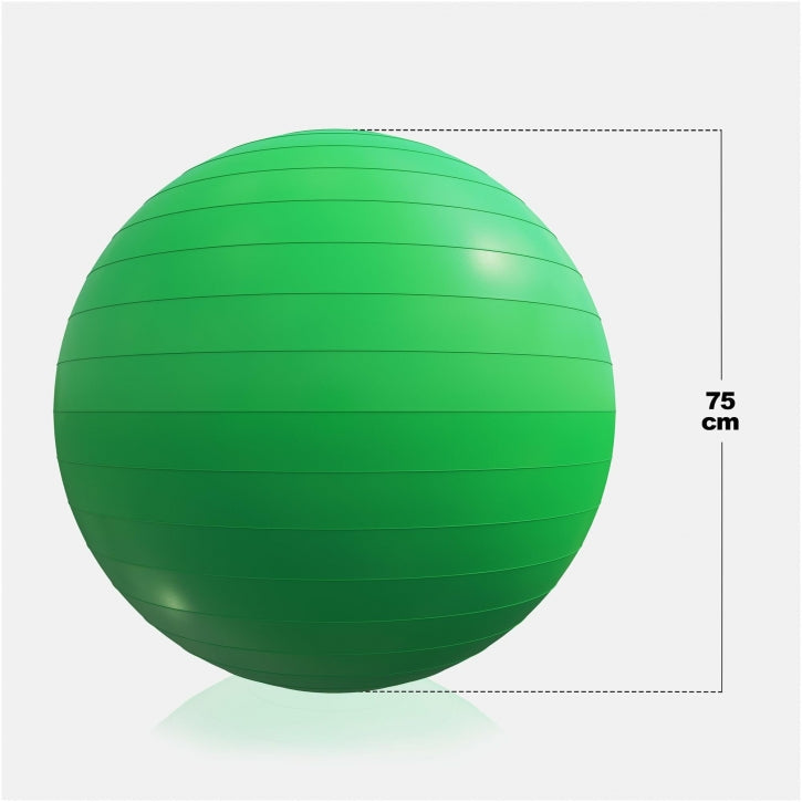 Ballon de fitness vert 75 cm avec pompe