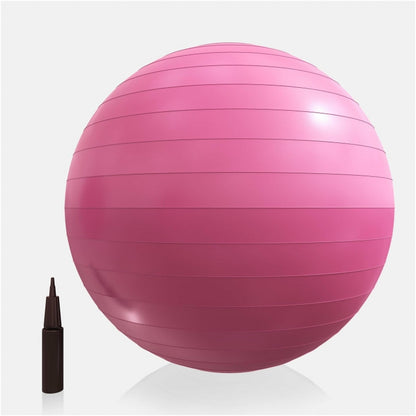 Ballon de fitness rose 55 cm avec pompe