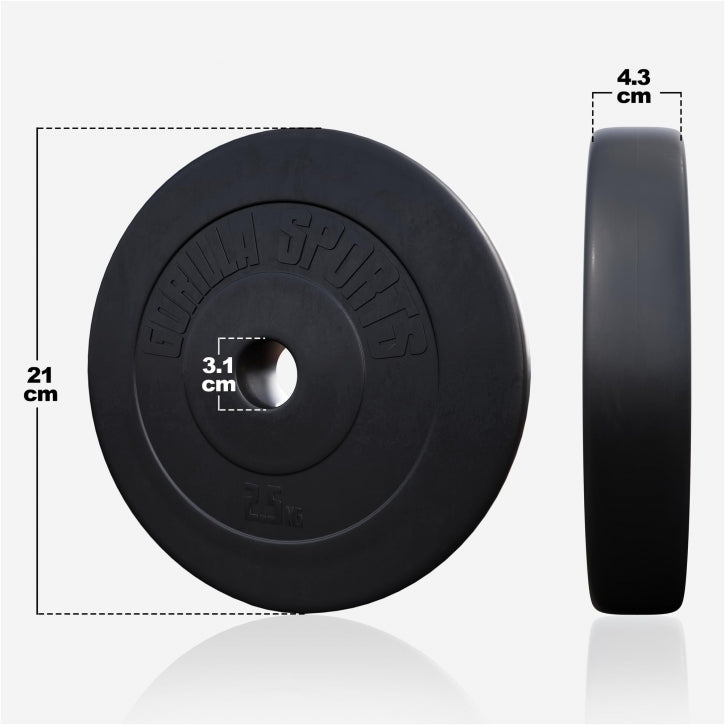 Disque de poids 2,5 kg en plastique - 30/31 mm 