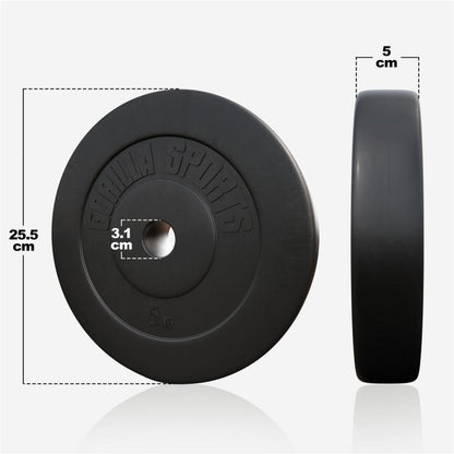 Disque de poids 5 kg en plastique - 30/31 mm 