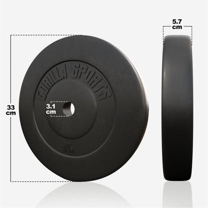 Disque de poids 10 kg en plastique - 30/31 mm 