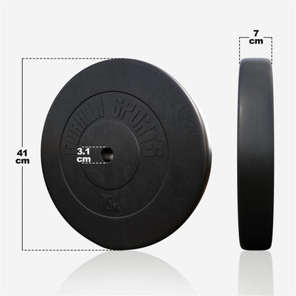 Disque de poids 15 kg en plastique - 30/31 mm 