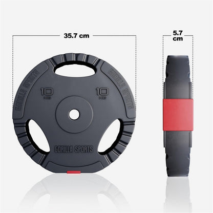 Disques de poids 2 x 10 kg Gripper Plastique - 30/31 mm