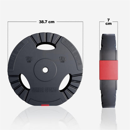 Disque de poids 15 kg Gripper Plastique - 30/31 mm 